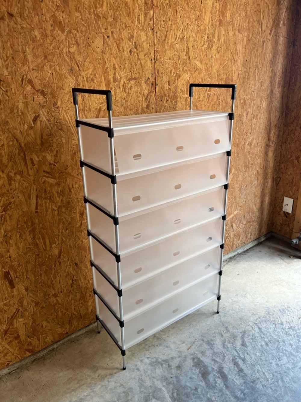 6 Tier Storage Organizer Shelf Shoe Rack Closet Plastic Unit 50x26x11.5